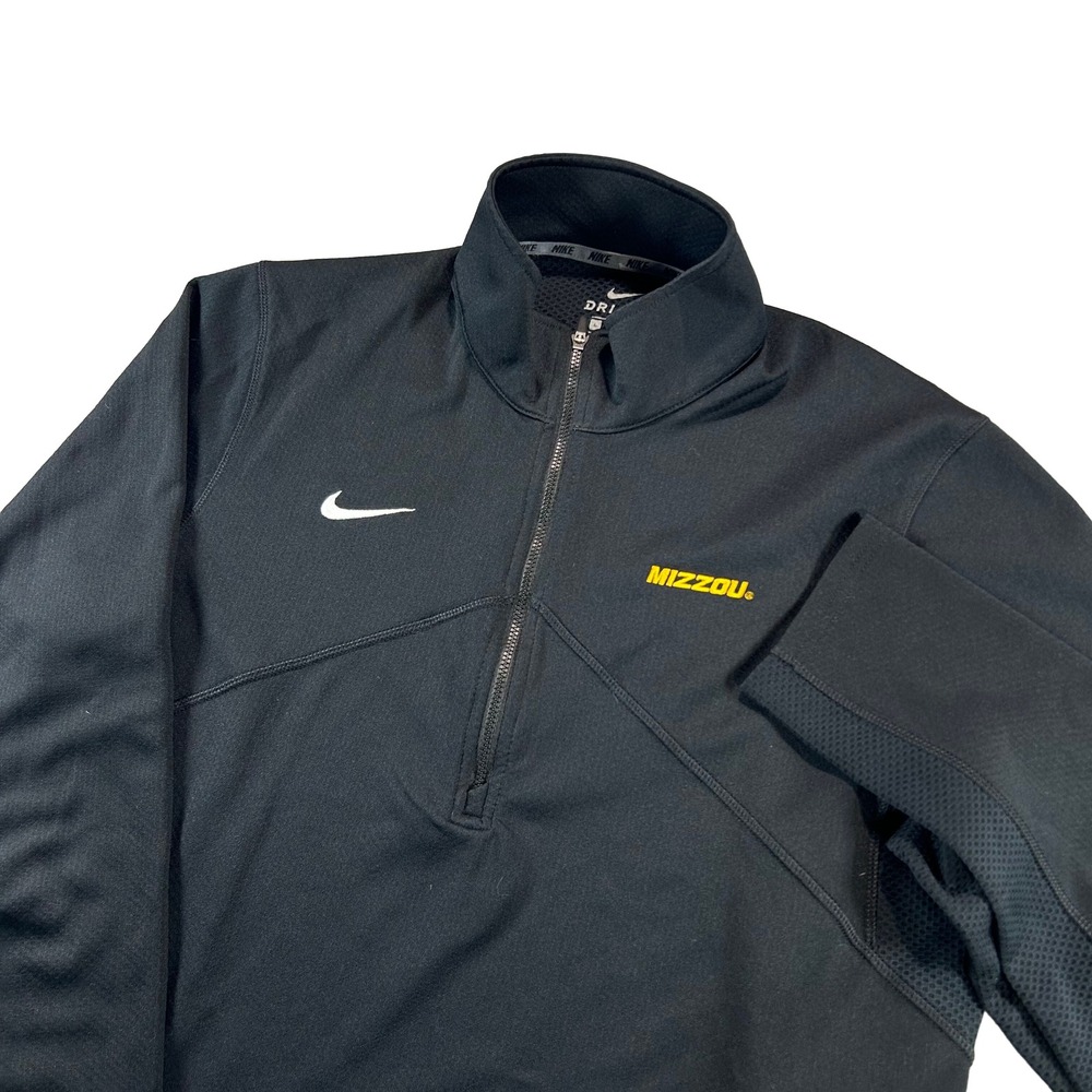 Nike Quarter Zip Pullover Men Large Black Mizzou Tigers Dri-FIT Performance